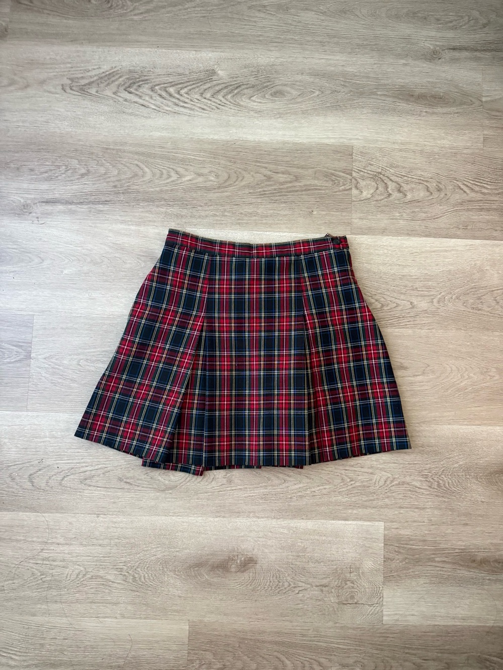 Plaid High-waisted Skirt with adjustable Band